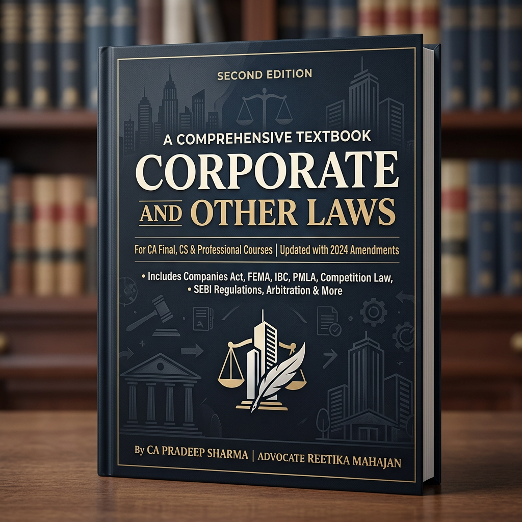 Corporate and other laws comprehensive textbook cover with legal icons